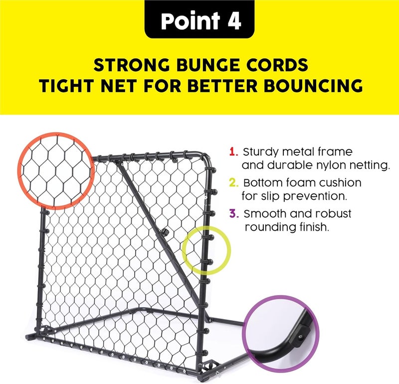 Letusto Advanced Soccer Rebounder Bounce Back Net with 16 Angle Adjustments - Durable and Versatile Sports Netting Board for Training and Matches - Image 5